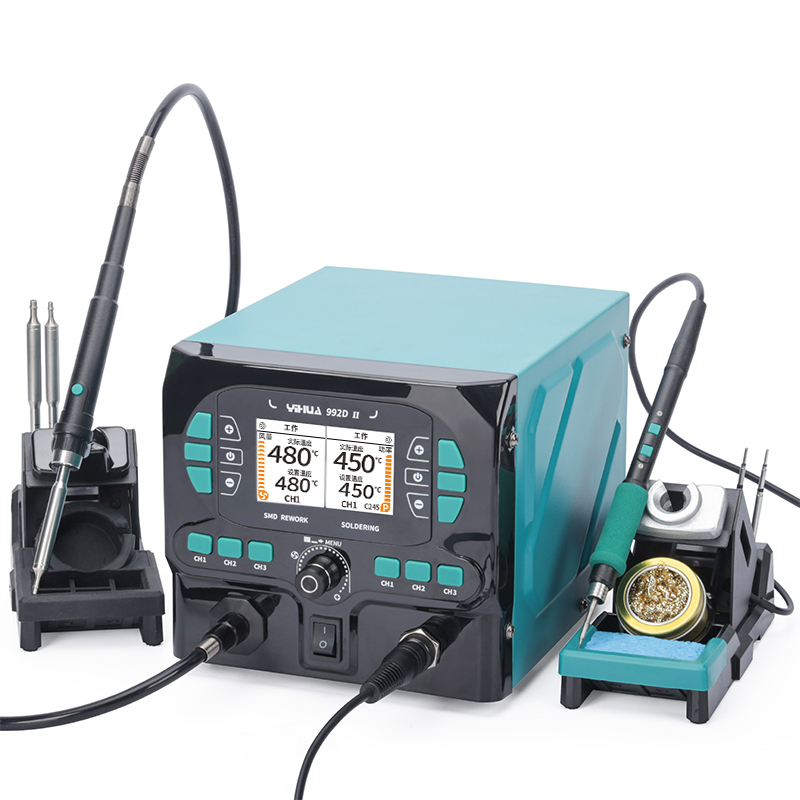 C210 Precision Soldering Station - YIHUA 992D-II 2'si 1 Arada LCD