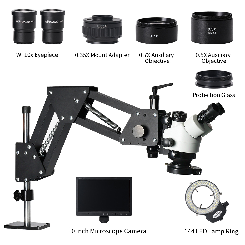 10 inç 2K Çözünürlüklü LED Ayd - Trinocular Stereo Microscope 7X-45X incelemesi ve fiyatı