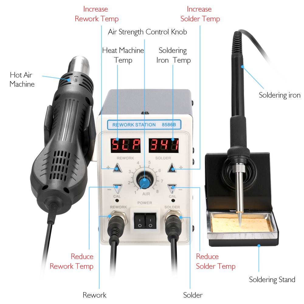 APD-8586B 750W Dijital ESD 2's - 2 In 1 Soldering Rework Station 750W incelemesi ve fiyatı