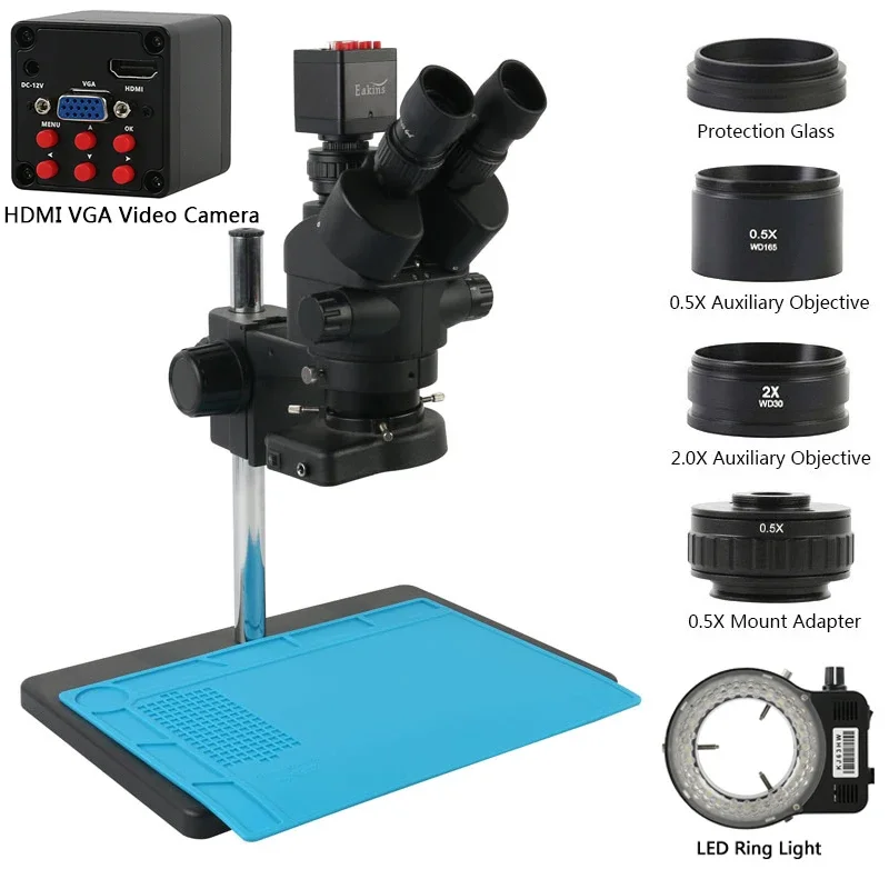 1080P 2K 4K 36MP VGA HDMI Tip- - Trinocular Stereo Microscope 7X-45X incelemesi ve fiyatı