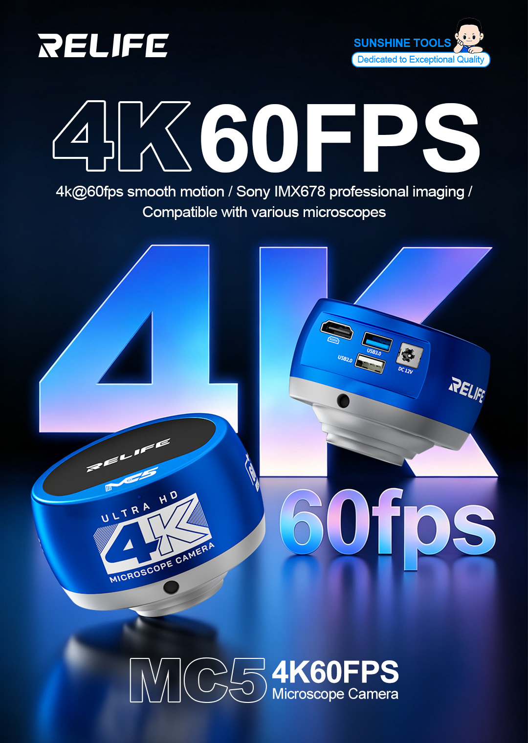 RELIFE MC5 4K 60FPS Mikroskop  - 4K Microscope Camera Sony Sensor incelemesi ve fiyatı